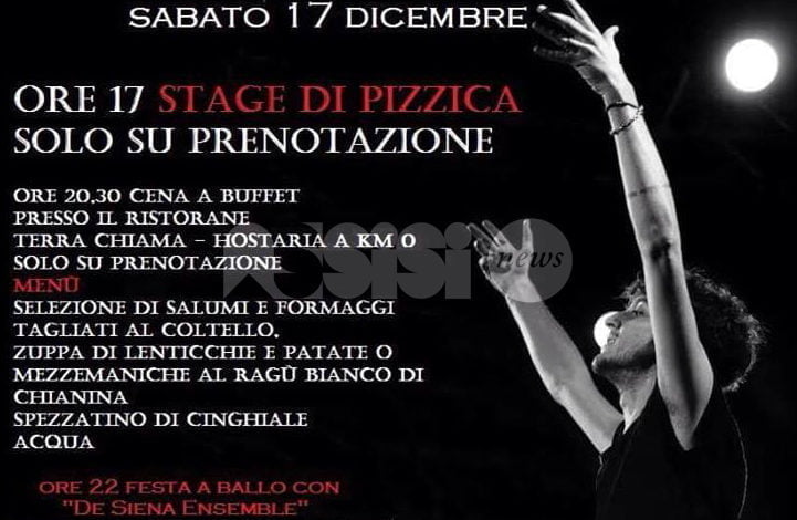 Sabato 17 dicembre ad Assisi stage di Pizzica con cena e “festa a Ballo”