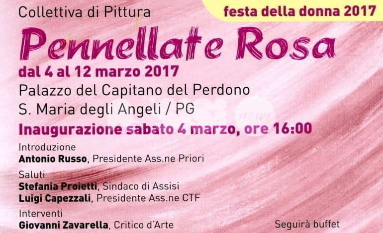 La mostra “Pennellate Rosa” dal 4 al 12 marzo al Palazzo del Capitano del Perdono