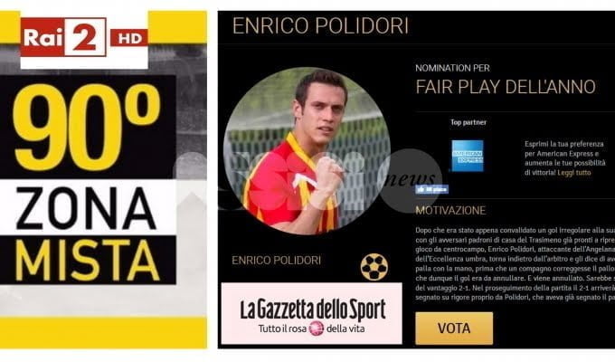 Angelana Calcio, Enrico Polidori in lizza per il premio fair-play Gazzetta