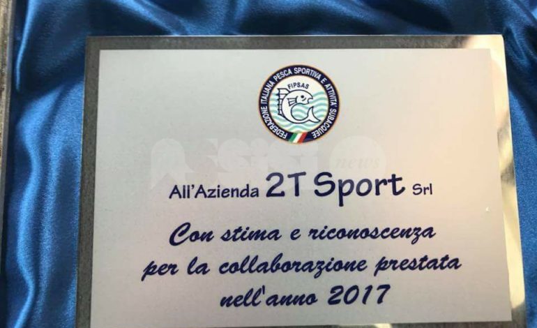 La 2T Sport premiata a Firenze dalla Fisaps per la qualità dei suoi prodotti