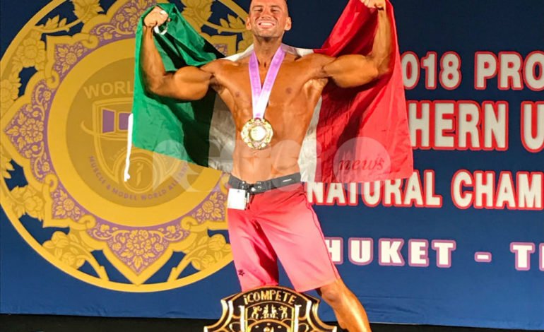 Luca Broccatelli è Mister Universo 2018 nel Natural Bodybuilding