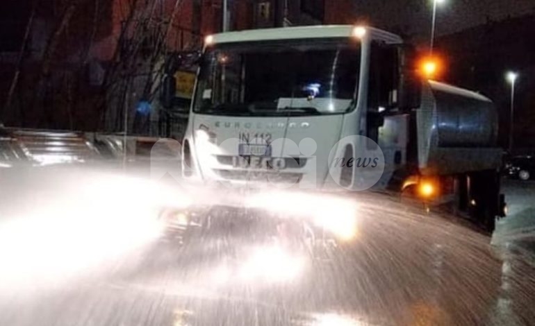 Disinfezione e sanificazione delle strade, giovedì sera tocca a Castelnuovo, Tordandrea, Rivotorto e Capodacqua