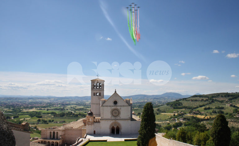 4 ottobre 2020: ad Assisi Conte, due ministri e le Frecce Tricolori