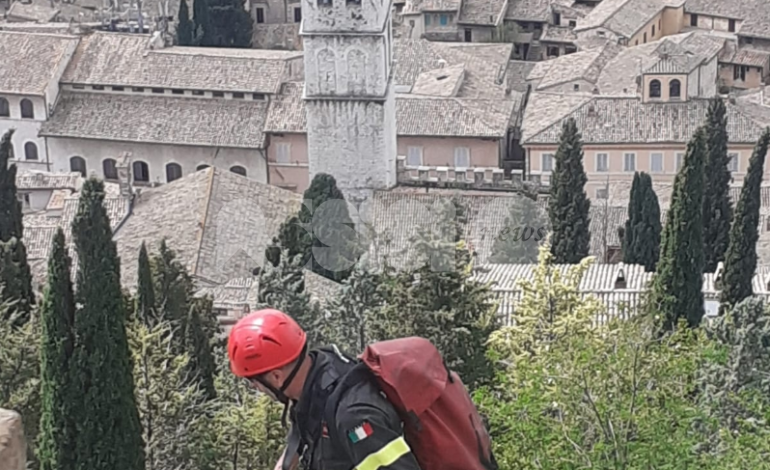 Parti pericolanti alla Rocca Maggiore di Assisi, eliminate dai pompieri