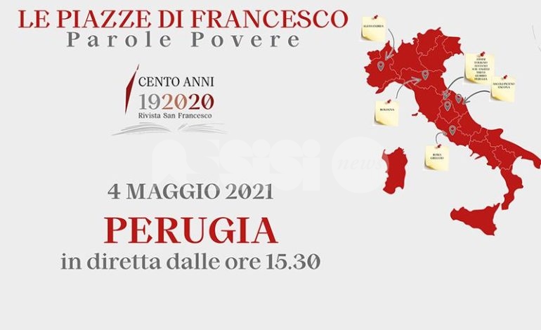 Le piazze di Francesco il 4 maggio a Perugia con Bassetti e Bocelli