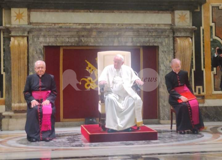 Il coordinamento per gli ottocentenari francescani ricevuto da Papa Francesco